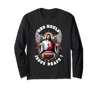 Who Would Jesus Draft Funny Fantasy Football Christian Sport Long Sleeve T-Shirt