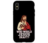 Who Would Jesus Draft Funny Fantasy Football DFS League Joke Case for iPhone X/XS