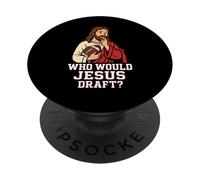 Who Would Jesus Draft Funny Fantasy Football DFS League Joke PopSockets Adhesive PopGrip