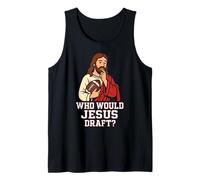 Who Would Jesus Draft Funny Fantasy Football DFS League Joke Tank Top