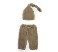 Whoasyst 0-2Month Baby Photo Clothes Knit Mohair Jumpsuit Hat Newborn Photography Costume Set Infant Photo Outfit 2pcs Soft And Comfortable Newborn Photography Outfit