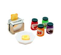 Whoasyst 1/12 Dollhouses Toaster And Jams Set Scene Display Decoration For RolePlaying Game And Craft Project Model Decors Miniature Jams Set