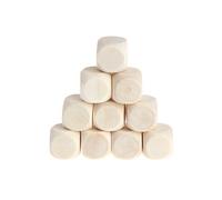 Whoasyst 10 Pcs Wooden Dice Unfinished Square Blocks 6 Sided Wood Cubes With Rounded Corners For Craft Projects Dice Tray Large