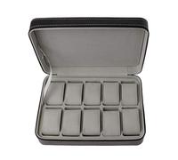 Whoasyst 10 Slot Leather Watch Box Portable Watch for Case Display Organizer Soft Liner Zipper Bag Trips Jewelry Watches Holder Jewelry Box Organizer Small