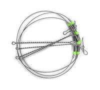 Whoasyst 10Pcs Fishing Rigs With Swivels Snaps Beads Leader Tackle Wire Stainless Steel Traces With Swivels Traces Rig Saltwater Freshwater Tackle