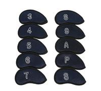 Whoasyst 10Pcs Golf Iron Headcover Watertight Putter Iron Head Cover Club Headcover Set With Number Fit Most Brand Protective Golf Club Covers