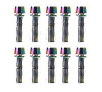 Whoasyst 10Pcs High Precisions Steels Bike Stem Bolts M5x20mm Bicycles Top Cover Screw Fixed Screw High Precisions Steels Tapered Head Screws With Washers Repair