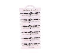 Whoasyst 12 Pieces Elegant Adjustable Woven Alloy Soft Wristwear Beaded for Fashion Lover Unique