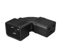 Whoasyst 16A High Current Power Cable Adapter C20 to C19 Left Angled Type for Data Center and Networking Devices PDU Boosts Power Adapters