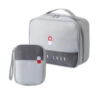 Whoasyst 2Pieces Small and Spacious Medicine Pouches Set in Multiple Color Oxford Cloth Texture Suitable for Family Travel Travel Clinical Planner