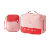 Whoasyst 2Pieces Small and Spacious Medicine Pouches Set in Multiple Color Oxford Cloth Texture Suitable for Family Travel Travel Clinical Planner