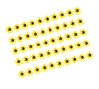 Whoasyst 50 Pcs Decorative Flowers Craft Floral Embellishments Yellow Artificial Flower For Wedding Decoration Three Sizes Artificial Flower Yellow False Sunflower For Handmade Craft Projects