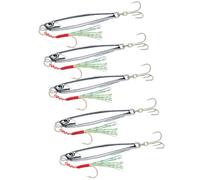 Whoasyst 5Pcs Fishing Baits Jigs Metal Lures Spinner Long Casting Jigging Spoon Lure Hard Swimbait Enduring Metal Jigs Spoon Lure