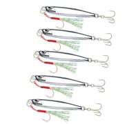 Whoasyst 5Pcs Fishing Baits Jigs Metal Lures Spinner Long Casting Jigging Spoon Lure Hard Swimbait Enduring Metal Jigs Spoon Lure