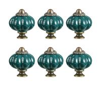 Whoasyst 6Pcs Drawer Pulls Ceramic Dressers Knob Cupboard Handle Modern Furniture Pumpkin Shape Bedside Cabinet Pull Ceramic Pumpkin Cabinet