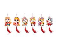 Whoasyst 6PCS Year 2026 Horse Decorations With Gold Foil Accents For Spring Festival Indoor Hanging Decor Chinese New Year Gold Foil Decoration