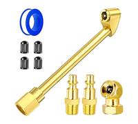 Whoasyst 9pcs Brass Tire Inflation Accessories Air Chuck Connectors with 1 / 4NPT Male Thread for Mechanics Vehicle Maintenance Multipurpose Tire Inflator Adapters