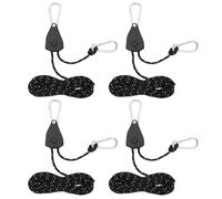 Whoasyst Adjusted Rope Hangings Tent Grow Plant Pulleys Clip Ratchet Hanger Metal Pulleys Hook Camping Stop Buckle Tent Tensioner