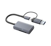 Whoasyst Aluminum Alloy USB3.0 Card Reader Supporting Both and TFs Cards Fast Speed 5Gbps Transfer Plugs Play LED Indicators and TFs Card Reader
