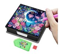 Whoasyst Artistic Butterfly Resin Note Case Colorful Craft Decoration for Study Area Shimmering Butterfly Acrylic Memo Holder Desk Decor Art Lovers