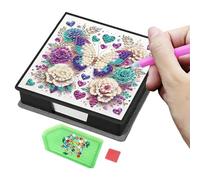 Whoasyst Artistic Butterfly Resin Note Case Colorful Craft Decoration for Study Area Shimmering Butterfly Acrylic Memo Holder Desk Decor Art Lovers