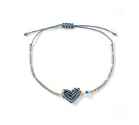 Whoasyst Artistic Wrist Chain Bead with Symbolic Evil ' s Eye Accent and Stylish Heart Detail Design Colorful Woven Charm Wristlet
