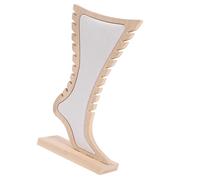 Whoasyst Bamboos Wood Jewelry Display Stand Foot Shaped Storage Rack for Earrings Necklaces Bracelets Accessories Organiser Exhibition Jewelry Rack