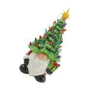 Whoasyst Battery Powered Christmas Gnomes With LED Lights Festive Tabletop Decor For Home Office Holiday Gnomes Old Man Resin Christmas Tree