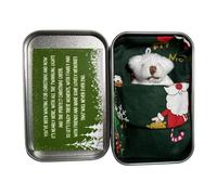 Whoasyst Bear Plush Toy Christmas Pocket Hug in a Tin Box Little Doll for Children Stuffed Doll New Year Gift Christmas Birthday Thinking of You Card Gifts for Kids