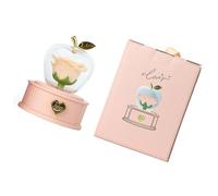 Whoasyst Beautiful Rose Fruit Shaped Jewelry Box Elegant Fruit with Rose Necklace for Memorable Moment Mothers Day Box
