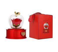 Whoasyst Beautiful Rose Fruit Shaped Jewelry Box Elegant Fruit with Rose Necklace for Memorable Moment Mothers Day Box