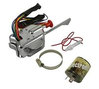 Whoasyst Car Accessories Chrome 12V Rat-Hot Rod Turn Switch with Flasher Suitable for P021-TS-HL101 Steering Column Switch Classic Parts Electrical Components Vehicle Interior