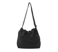 Whoasyst Casual Lightweight Solid Color Canvas Shoulder Bag Student Large Capacity Drawstrings Crossbody Purse For Women Mens Crossbody