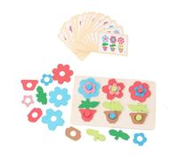Whoasyst Children Wooden Flower Puzzle Stacking Game for Color Sorting and Cognitive Development Activity Toddler Birthday Gift Kids Color Pairing Toy