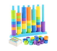 Whoasyst Competitive Stacking Rings Puzzle Game for 2 Players or Individual Play Mind Training Activity Kids Reasoning Puzzle Game