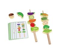 Whoasyst Creative Lacing Wooden Bead Threading Toy Fun Wooden Bead Stringing Game for Preschool Classroom Activity Interactively Threading Beads Toy