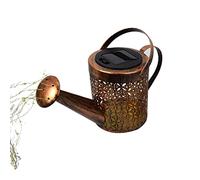 Whoasyst Creative Wrought Iron Hollow Kettle Shower Floor Plug Lights Beautiful Stars Solar Watering Fairy Lights La Watering Light