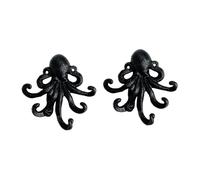 Whoasyst Decorative Iron Octopuses Wall Hook with 8 Sturdy Arms Decorative Coat Hook Perfect for Organizing Entryway or Outdoor Space Wrought Iron Wall