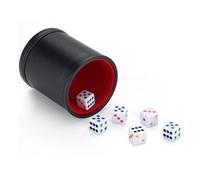 Whoasyst Dices Game Props Shake Container PU Leather Supplies Cup Bracket Roll The Board Game Cups Containers Quiet Dices Rolling Cup