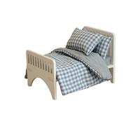 Whoasyst Double Bed Model House Bed 1:12 Scale Dollhouses Tiny Bedroom Furniture and Model Displays Luxury Bedroom Accessories