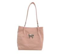 Whoasyst Elegant Shoulder Bag Aesthetic Butterfly Pattern Versatile Solid Color PU Leather Underarm Bag Large Capacity Handbag Butterfly PU Leather Handbag