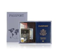 Whoasyst Fashion Hot Stamping World Map Passport Sleeve PU Leather Passport Holder Case Card Organizers For Global Explorers Business Trip Accessory