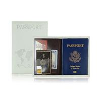 Whoasyst Fashion Hot Stamping World Map Passport Sleeve PU Leather Passport Holder Case Card Organizers For Global Explorers Business Trip Accessory