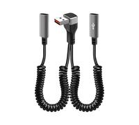 Whoasyst Fast Speed 480Mbps Data Transfer 66W Quick Charging Wire USB Type C Spring Telescopic Cable for Car Computer to/Type C Scalable Spring Cable
