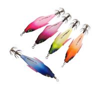 Whoasyst Freshwater and Saltwater Round Belly Fishing Jigs Hard Octopuses Jigs Angling Squid Lures Squid 3D Fishing Lures Baits Glowing Shrimp Lures