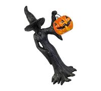 Whoasyst Halloween Decorations Cracker-barrels Witch Statue Desktop Ornaments Retro Magician Decorations Resin Witches Figurines Crackers Barrels Witch Statues