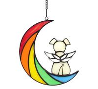 Whoasyst Heartwarming Dog Loss Sympathy Gift Unique Stained Glass Window Hanging Sun Catchers Pet Remembrances For Devote Dogs Loss Of Dog Sympathy Gift
