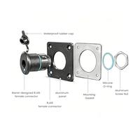 Whoasyst IP68 Rate Outdoor RJ45 Panel Mount Ethernet Connector High for Satellite Gen3 in Strong Metal Housing Rustproof Ethernet Wall Mount