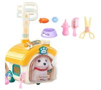 Whoasyst Lovely Electric Plush Dog & Animal Inside Easy Carry Pull Along House Imaginative Playhouse Suitable for Kids Entertainment Interactive Electric Plush Dog