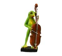 Whoasyst Musician Frogs Resins Figurine For Craft Display And Home Decors Desktop Book Shelf Ornament Funny Animal Sculpture Frogs Desk Decoration